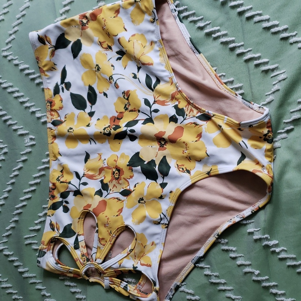 Korina Jeane Floral Cutout Bathing Suit Bottom